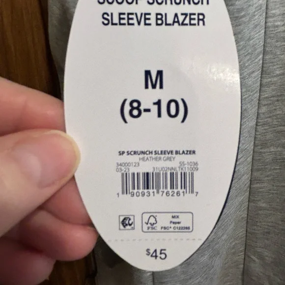 Elegant Light Gray Women's Blazer - Picture 3 of 3